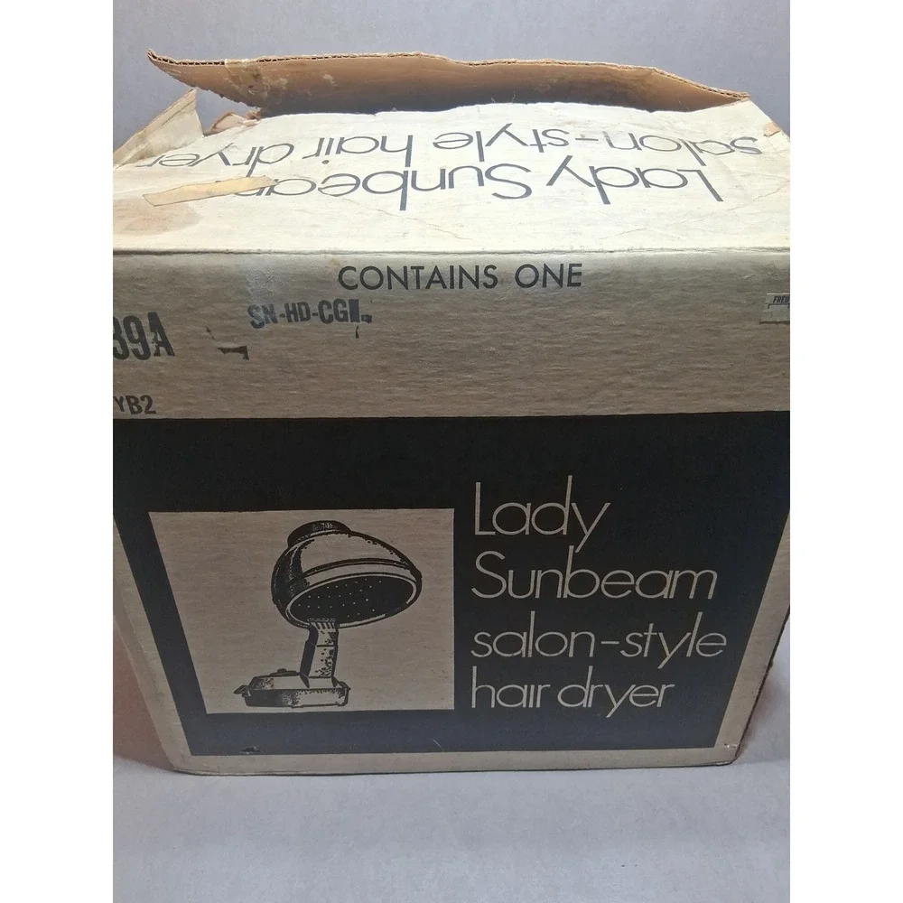 Vintage Portable Bonnet Salon Style Hair Dryer Lady Sunbeam Model HD-25 Works